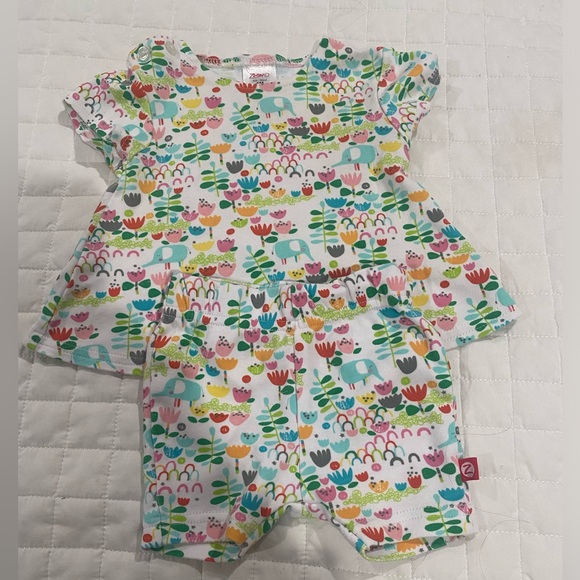 NWOT Zutano Baby Multicolor Printed  2 pc Short Set Size: 6 Months - Picture 3 of 7